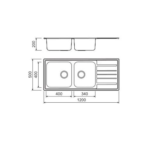 ΝΕΡΟΧΥΤΗΣ ΕΝΘΕΤΟΣ MACART Iris D-200 Inox Λείος 120x50 cm