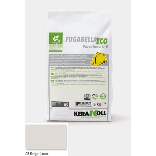 ΑΡΜΟΣΤΟΚΟΣ KERAKOLL Fugabella Eco Porcelana 0‑8 Grigio Luce 02 5kgr