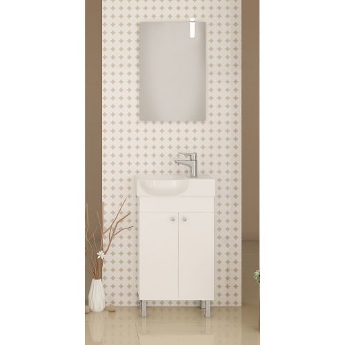 ΕΠΙΠΛΟ ΜΠΑΝΙΟΥ Drop LITOS 45 SG White ΜΕ ΚΑΘΡΕΠΤΗ