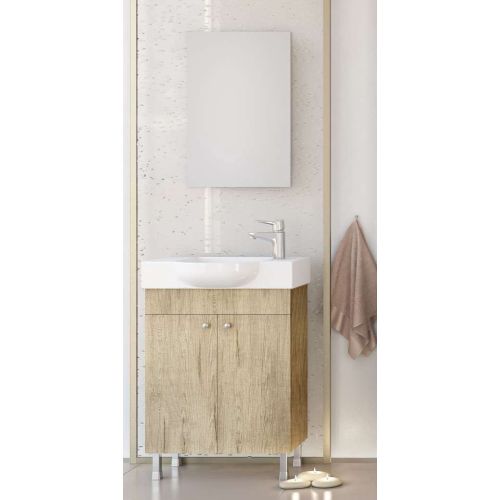 ΕΠΙΠΛΟ ΜΠΑΝΙΟΥ Drop LITOS 55 PL Wood ΜΕ ΚΑΘΡΕΠΤΗ