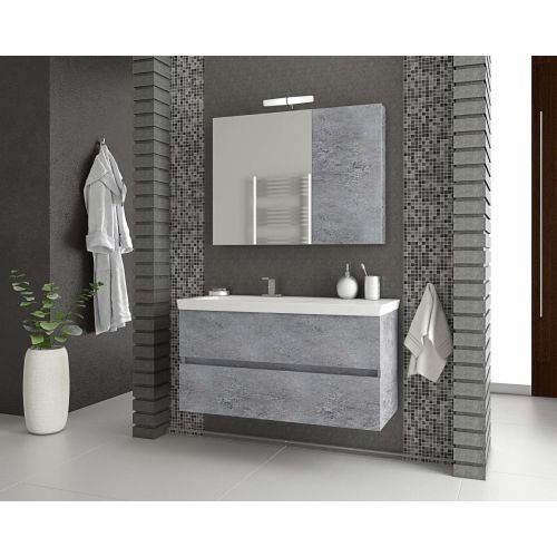 ΕΠΙΠΛΟ ΜΠΑΝΙΟΥ SET ΜΕ ΝΙΠΤΗΡΑ ΚΑΙ ΚΑΘΡΕΠΤΗ Drop Luxus 100 Granite 100 cm