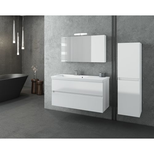 ΕΠΙΠΛΟ ΜΠΑΝΙΟΥ SET ΜΕ ΝΙΠΤΗΡΑ ΚΑΙ ΚΑΘΡΕΠΤΗ Drop Luxus 100 White Λάκα Γυαλιστερή 100 cm