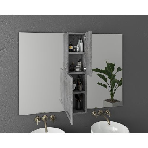 ΕΠΙΠΛΟ ΜΠΑΝΙΟΥ ΜΕ ΝΙΠΤΗΡΑ ΚΑΙ ΚΑΘΡΕΠΤΕΣ SET Drop Luxus 120 Granite 120 cm