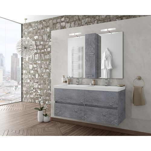 ΕΠΙΠΛΟ ΜΠΑΝΙΟΥ ΜΕ ΝΙΠΤΗΡΑ ΚΑΙ ΚΑΘΡΕΠΤΕΣ SET Drop Luxus 120 Granite 120 cm