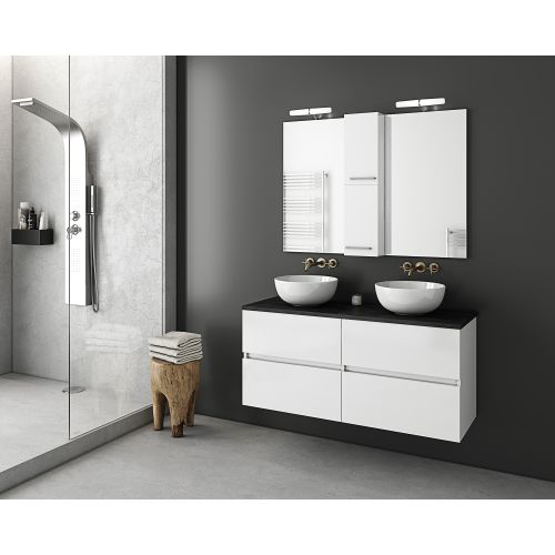 ΕΠΙΠΛΟ ΜΠΑΝΙΟΥ SET Drop Luxus 120 White TOP Λάκα Γυαλιστερή 120 cm
