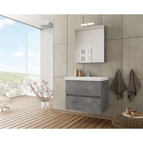 ΕΠΙΠΛΟ ΜΠΑΝΙΟΥ SET ΜΕ ΝΙΠΤΗΡΑ ΚΑΙ ΚΑΘΡΕΠΤΗ Drop Luxus 70 Granite 70 cm