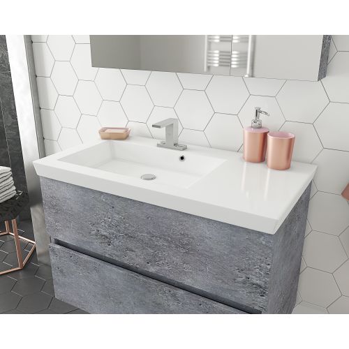ΕΠΙΠΛΟ ΜΠΑΝΙΟΥ SET ΜΕ ΝΙΠΤΗΡΑ ΚΑΙ ΚΑΘΡΕΠΤΗ Drop Luxus 100 Granite 100 cm
