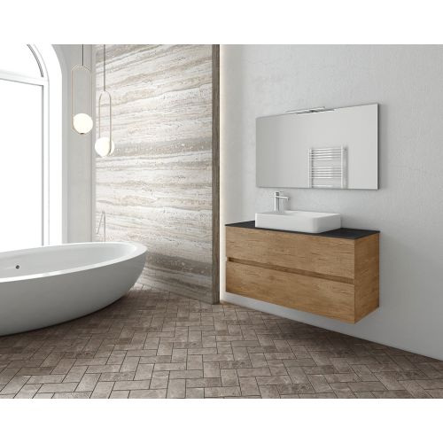 ΕΠΙΠΛΟ ΜΠΑΝΙΟΥ SET ΜΕ ΝΙΠΤΗΡΑ ΚΑΙ ΚΑΘΡΕΠΤΗ Drop Luxus 100 PL Wood TOP - 1 100 cm