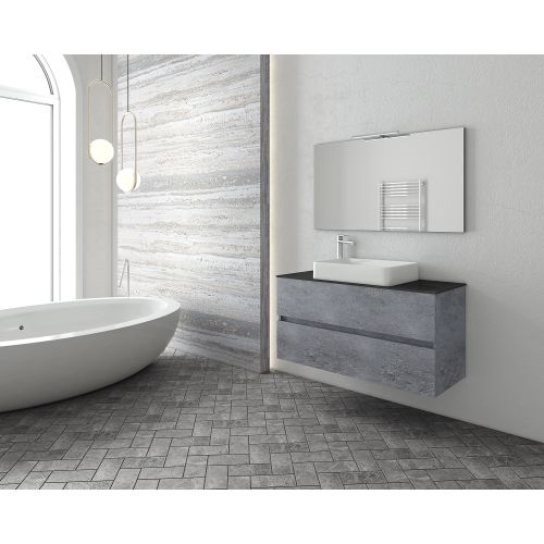 ΕΠΙΠΛΟ ΜΠΑΝΙΟΥ SET ΜΕ ΝΙΠΤΗΡΑ ΚΑΙ ΚΑΘΡΕΠΤΗ Drop Luxus 100 Granite TOP - 1 100 cm