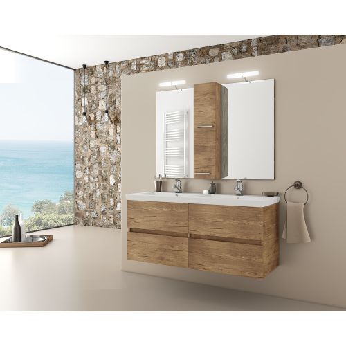 ΕΠΙΠΛΟ ΜΠΑΝΙΟΥ ΜΕ ΝΙΠΤΗΡΑ ΚΑΙ ΚΑΘΡΕΠΤΕΣ SET Drop Luxus 120 PL Wood 120 cm