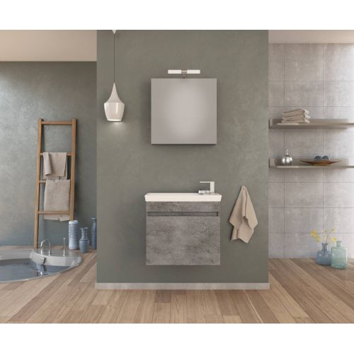 ΕΠΙΠΛΟ ΜΠΑΝΙΟΥ SET ΜΕ ΝΙΠΤΗΡΑ ΚΑΙ ΚΑΘΡΕΠΤΗ Drop Luxus 60 Granite 60 cm
