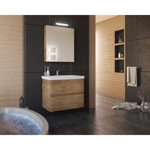 ΕΠΙΠΛΟ ΜΠΑΝΙΟΥ SET ΜΕ ΝΙΠΤΗΡΑ ΚΑΙ ΚΑΘΡΕΠΤΗ Drop Luxus 70 PL Wood 70 cm
