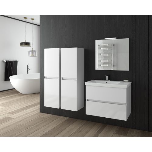 ΕΠΙΠΛΟ ΜΠΑΝΙΟΥ SET ΜΕ ΝΙΠΤΗΡΑ ΚΑΙ ΚΑΘΡΕΠΤΗ Drop Luxus 70 White -1 70 cm