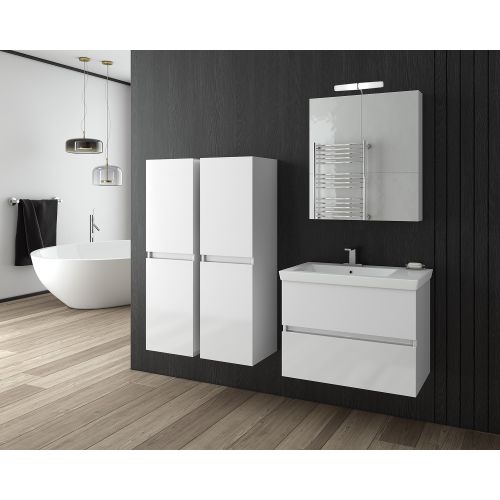 ΕΠΙΠΛΟ ΜΠΑΝΙΟΥ SET ΜΕ ΝΙΠΤΗΡΑ ΚΑΙ ΚΑΘΡΕΠΤΗ Drop Luxus 70 White 70 cm