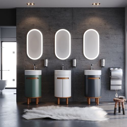 ΣΕΤ ΕΠΙΠΛΟ ΜΠΑΝΙΟΥ MARTIN MASAL Λευκό MDF 18mm Λάκα 42 Πάγκο 42x51x69cm