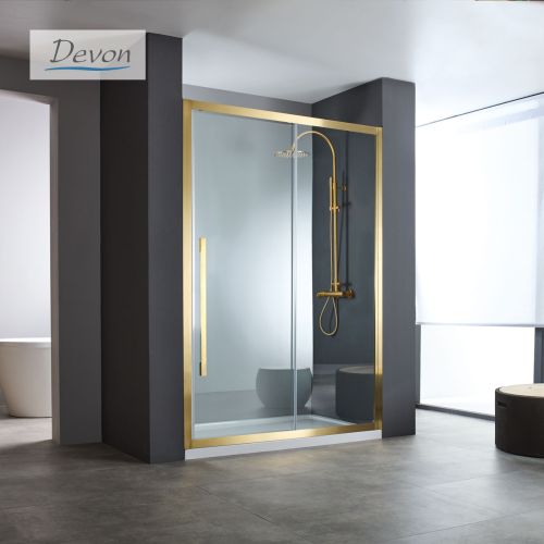 ΚΑΜΠΙΝΑ ΠΟΡΤΑ ΝΤΟΥΖΙΕΡΑΣ Devon Noxx Slider (1+1) SLN 100 C GOLD BRUSHED PVD 97-99 x h 200 cm