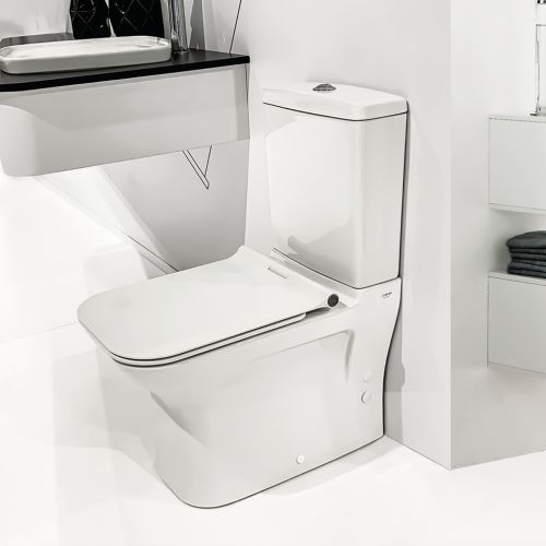 ΛΕΚΑΝΗ WC ΧΑΜΗΛΗΣ ΠΙΕΣΗΣ Back to Wall ΠΙΣΩ/ΚΑΤΩΣΤΟΜΙΑ ΚΟΜΠΛΕ SEREL NITA Square NT1200 White 63x35,5 cm