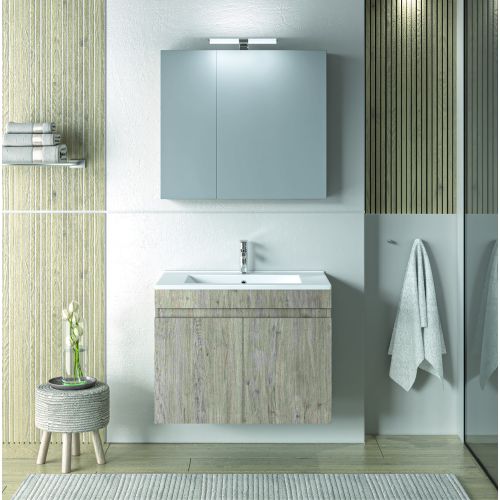 ΜΟΝΤΕΡΝΟ ΚΡΕΜΑΣΤΟ ΕΠΙΠΛΟΥ ΜΠΑΝΙΟΥ MARTIN OMEGA Beige OAK 75cm