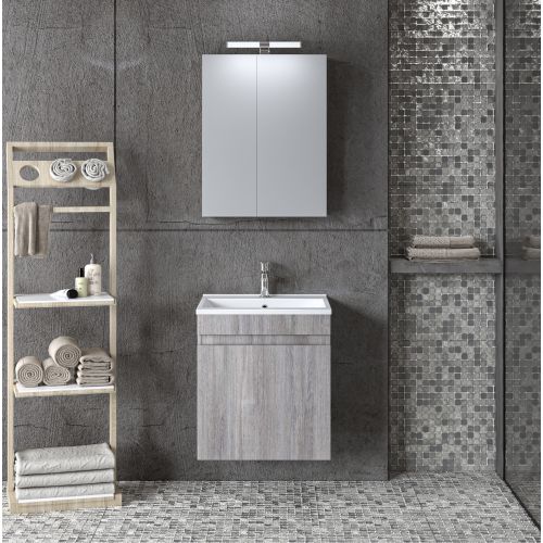 ΜΟΝΤΕΡΝΟ ΚΡΕΜΑΣΤΟ ΕΠΙΠΛΟΥ ΜΠΑΝΙΟΥ ΣΕΤ MARTIN OMEGA Grey OAK 50cm