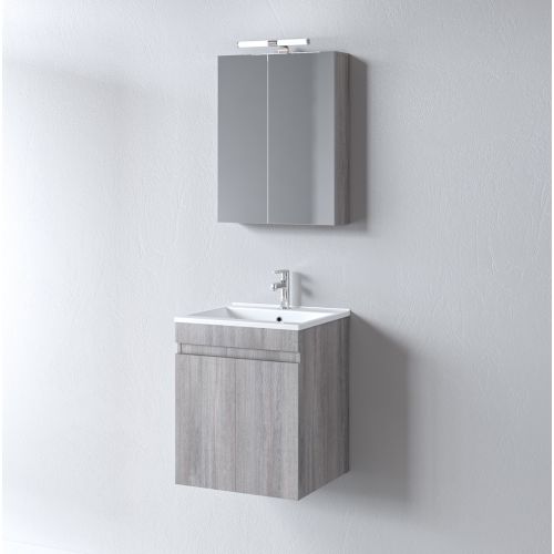 ΜΟΝΤΕΡΝΟ ΚΡΕΜΑΣΤΟ ΕΠΙΠΛΟΥ ΜΠΑΝΙΟΥ ΣΕΤ MARTIN OMEGA Grey OAK 50cm