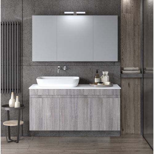 ΕΠΙΠΛΟΥ ΜΠΑΝΙΟΥ ΚΡΕΜΑΣΤΟ  ΣΕΤ MARTIN OMEGA  TOP GRAY OAK 120cm