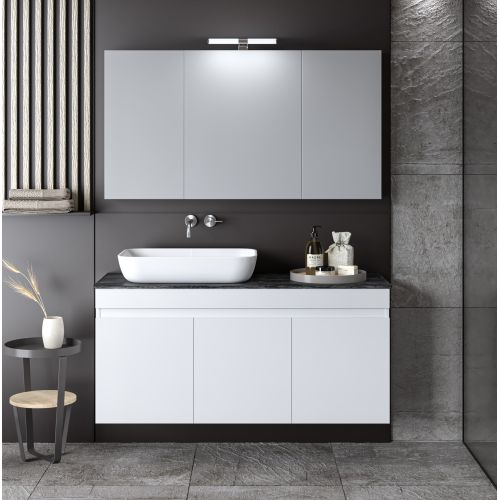 ΕΠΙΠΛΟΥ ΜΠΑΝΙΟΥ ΚΡΕΜΑΣΤΟ  ΣΕΤ MARTIN OMEGA  TOP White 120cm