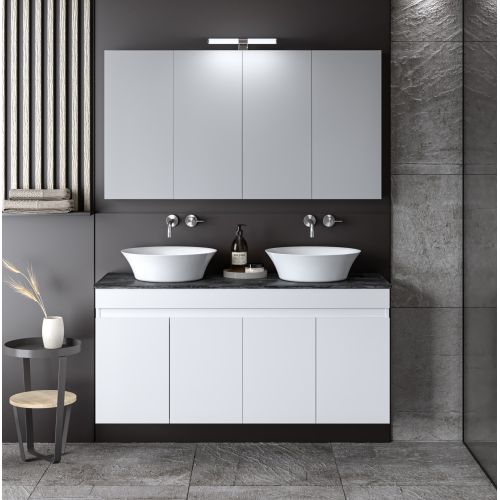ΕΠΙΠΛΟΥ ΜΠΑΝΙΟΥ ΚΡΕΜΑΣΤΟ  ΣΕΤ DUBLE MARTIN OMEGA  TOP White 120cm