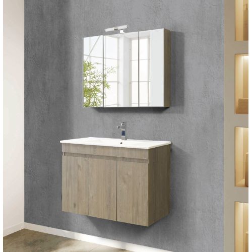 ΜΟΝΤΕΡΝΟ ΚΡΕΜΑΣΤΟ ΕΠΙΠΛΟΥ ΜΠΑΝΙΟΥ MARTIN OMEGA BEIGE OAK 100