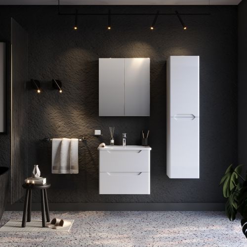 ΕΠΙΠΛΟ ΜΠΑΝΙΟ ΣΕΤ MARTIN PERLA Λευκό 60cm Λάκα MDF 18mm