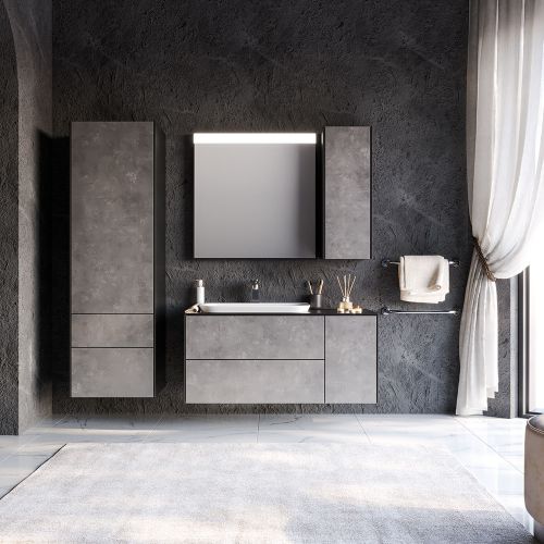 ΕΠΙΠΛΟ ΜΠΑΝΙΟ ΣΕΤ MARTIN RODOS Ασημί 110cm Λάκα MDF 18mm