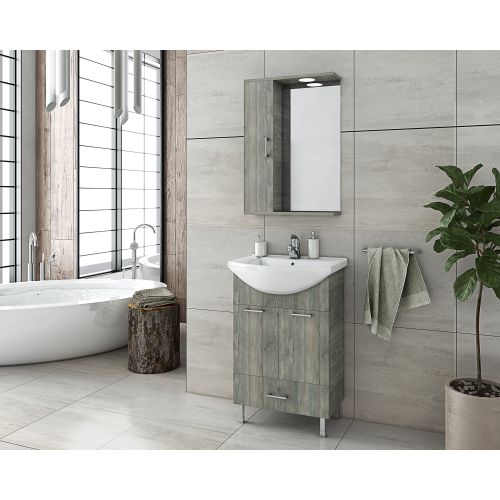 ΕΠΙΠΛΟ ΜΠΑΝΙΟΥ Drop RITMO 55 Smoked OAK ΜΕ ΚΑΘΡΕΠΤΗ