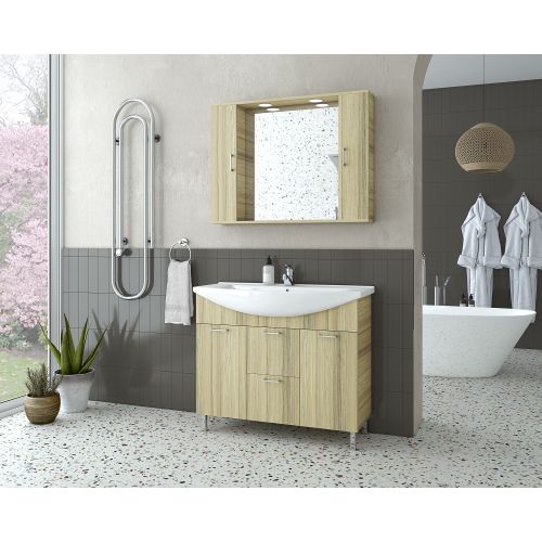 ΕΠΙΠΛΟ ΜΠΑΝΙΟΥ Drop RITMO 95 Natural OAK ΜΕ ΚΑΘΡΕΠΤΗ 95cm