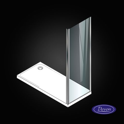 ΣΤΑΘΕΡΟ ΠΑΝΕΛ ΚΑΜΠΙΝΑΣ ΝΤΟΥΖΙΕΡΑΣ Devon Breeze Side Panel BSP 90 C Χρώμιο + 1 x B3/200-100 ΠΡΟΦΙΛ ΠΡΟΕΚΤΑΣΗΣ
