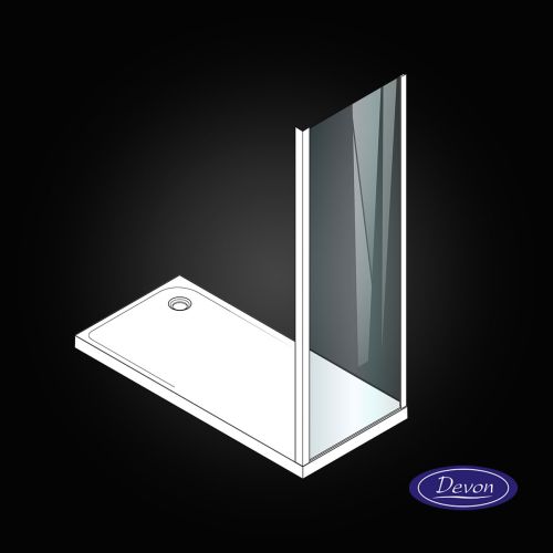 ΣΤΑΘΕΡΟ ΠΑΝΕΛ ΚΑΜΠΙΝΑΣ ΝΤΟΥΖΙΕΡΑΣ Devon Flow Side Panel SPF 90 C White matt & 1 x F3/195-300 ΠΡΟΦΙΛ ΠΡΟΕΚΤΑΣΗΣ 89-92 x h 195 cm