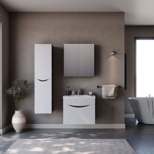 ΕΠΙΠΛΟ ΜΠΑΝΙΟ ΣΕΤ MARTIN SMILE ΛΕΥΚΟ / BAROK 60cm Mat Λάκα  MDF 18mm