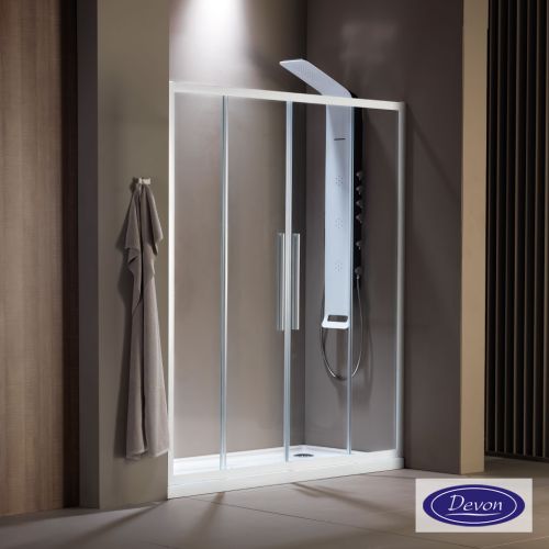 ΚΑΜΠΙΝΑ ΠΟΡΤΑ ΝΤΟΥΖΙΕΡΑΣ Devon Flow Slider 2+2 SL2F 170 C White matt 167-171 x h 195 cm