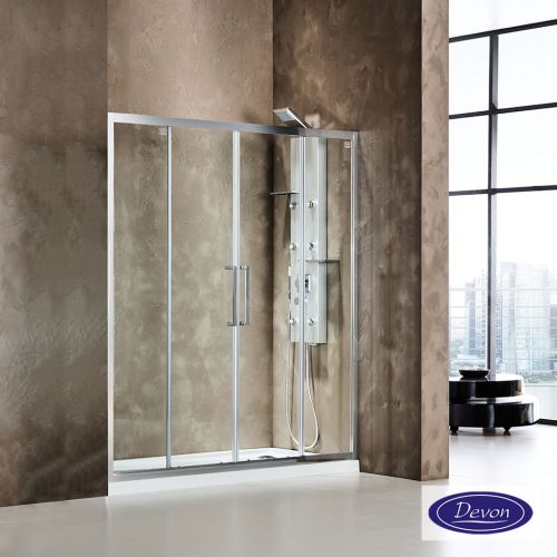 ΚΑΜΠΙΝΑ ΠΟΡΤΑ ΝΤΟΥΖΙΕΡΑΣ Devon Primus Plus Slider SL2T 200 C Χρώμιο & 1 x D3/195-100 ΠΡΟΦΙΛ ΠΡΟΕΚΤΑΣΗΣ 201-204 x h 195