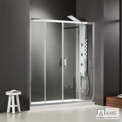 ΚΑΜΠΙΝΑ ΠΟΡΤΑ ΝΤΟΥΖΙΕΡΑΣ Axis SLIDER (2+2) SL2X 180 C Clean Glass + 1 x X3/185-100 ΠΡΟΦΙΛ ΠΡΟΕΚΤΑΣΗΣ 181-184 x h 185 cm