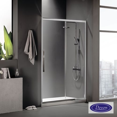 ΚΑΜΠΙΝΑ ΠΟΡΤΑ ΝΤΟΥΖΙΕΡΑΣ Devon Flow Slider SLF 110 C Χρώμιο 107-111x195cm