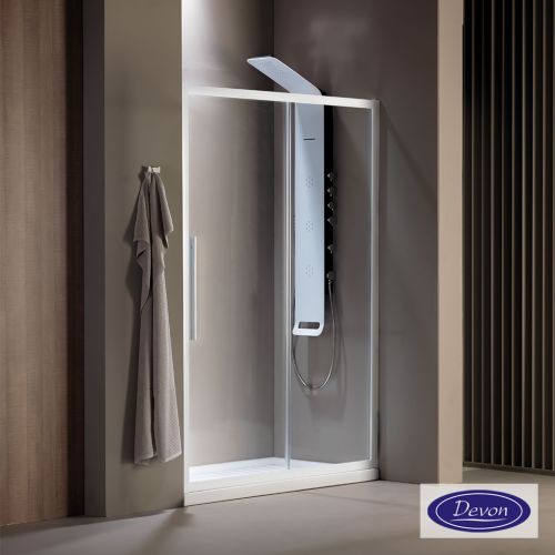 ΚΑΜΠΙΝΑ ΠΟΡΤΑ ΝΤΟΥΖΙΕΡΑΣ Devon Flow Slider SLF 130 C White matt 127-131 x h 195 cm