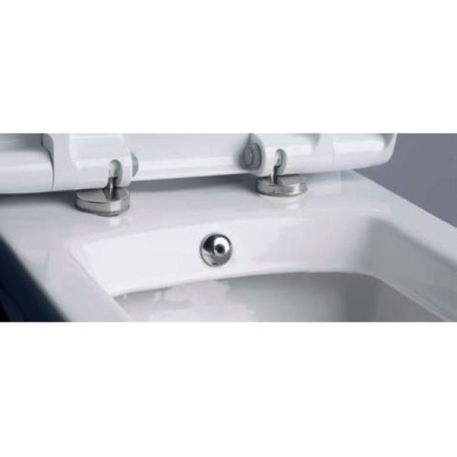 ΛΕΚΑΝΗ WC ΚΡΕΜΑΣΤΗ ΜΕ ΜΠΙΝΤΕ ΚΑΙ ΚΑΛΥΜΜΑ ΒΑΚΕΛΙΤΗ SEREL SMART SM12B00 White 48,5 x 35,5 cm