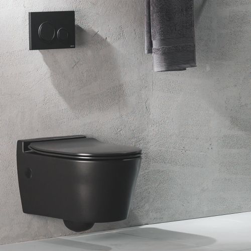 ΛΕΚΑΝΗ WC ΚΡΕΜΑΣΤΗ ΜΕ ΚΑΛΥΜΜΑ ΒΑΚΕΛΙΤΗ SEREL SAPPHIRE SP1000SC-401 Black Matt 52 cm