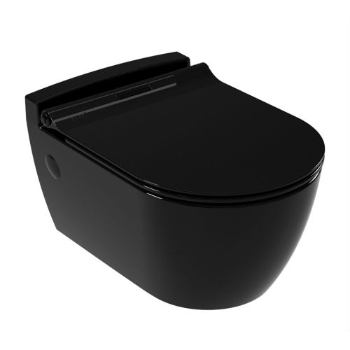 ΛΕΚΑΝΗ WC ΚΡΕΜΑΣΤΗ ΜΕ ΚΑΛΥΜΜΑ ΒΑΚΕΛΙΤΗ SEREL SAPPHIRE SP1000-400 Black Bright 52 cm