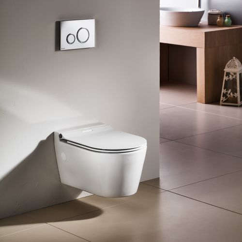 ΛΕΚΑΝΗ WC ΚΡΕΜΑΣΤΗ ΜΕ ΚΑΛΥΜΜΑ ΒΑΚΕΛΙΤΗ SEREL SAPPHIRE Rimless®  SP2600 White 53x35,5 cm