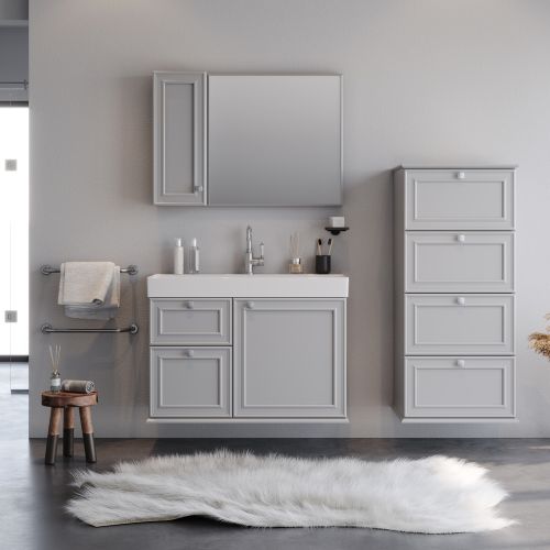 ΕΠΙΠΛΟ ΜΠΑΝΙΟ ΣΕΤ MARTIN STELLA Grey 100cm Λάκα MDF 18mm
