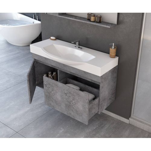 ΕΠΙΠΛΟ ΜΠΑΝΙΟΥ ΜΕ ΝΙΠΤΗΡΑ ΚΑΙ ΚΑΘΡΕΠΤΗ Drop SENSO 105 Granite 105 cm