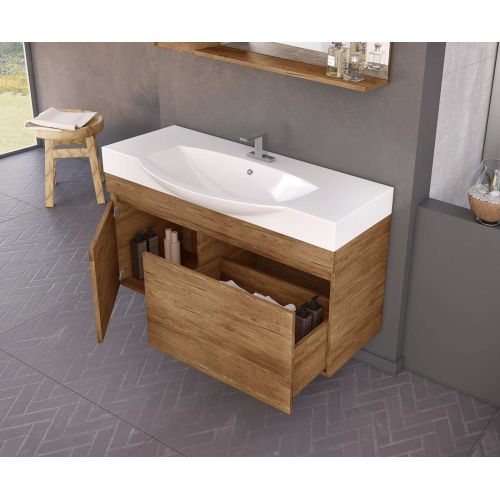 ΕΠΙΠΛΟ ΜΠΑΝΙΟΥ ΜΕ ΝΙΠΤΗΡΑ ΚΑΙ ΚΑΘΡΕΠΤΗ Drop SENSO 105 PL Wood 105 cm