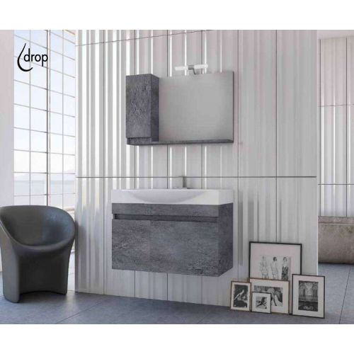 ΕΠΙΠΛΟ ΜΠΑΝΙΟΥ ΜΕ ΝΙΠΤΗΡΑ ΚΑΙ ΚΑΘΡΕΠΤΗ Drop SENSO 85 Granite 85 cm