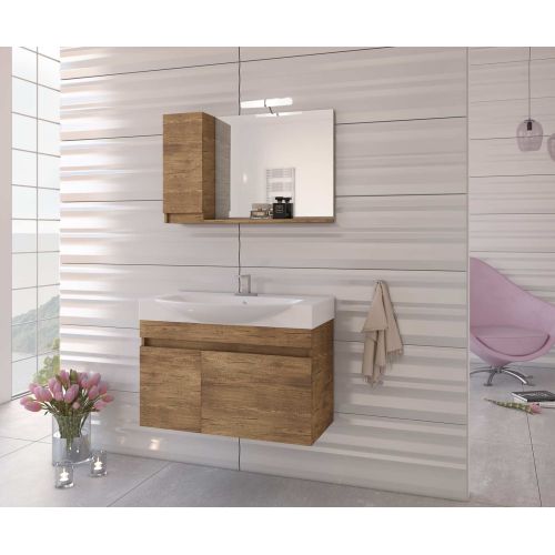 ΕΠΙΠΛΟ ΜΠΑΝΙΟΥ ΜΕ ΝΙΠΤΗΡΑ ΚΑΙ ΚΑΘΡΕΠΤΗ Drop SENSO 85 PL Wood 85 cm