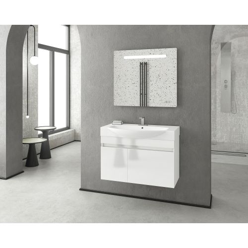 ΕΠΙΠΛΟ ΜΠΑΝΙΟΥ ΜΕ ΝΙΠΤΗΡΑ ΚΑΙ ΚΑΘΡΕΠΤΗ Drop SENSO 85 White - 2 85 cm